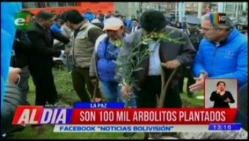 Evo planta el árbol 100 mil en La Paz y urge el cuidado del medio ambiente